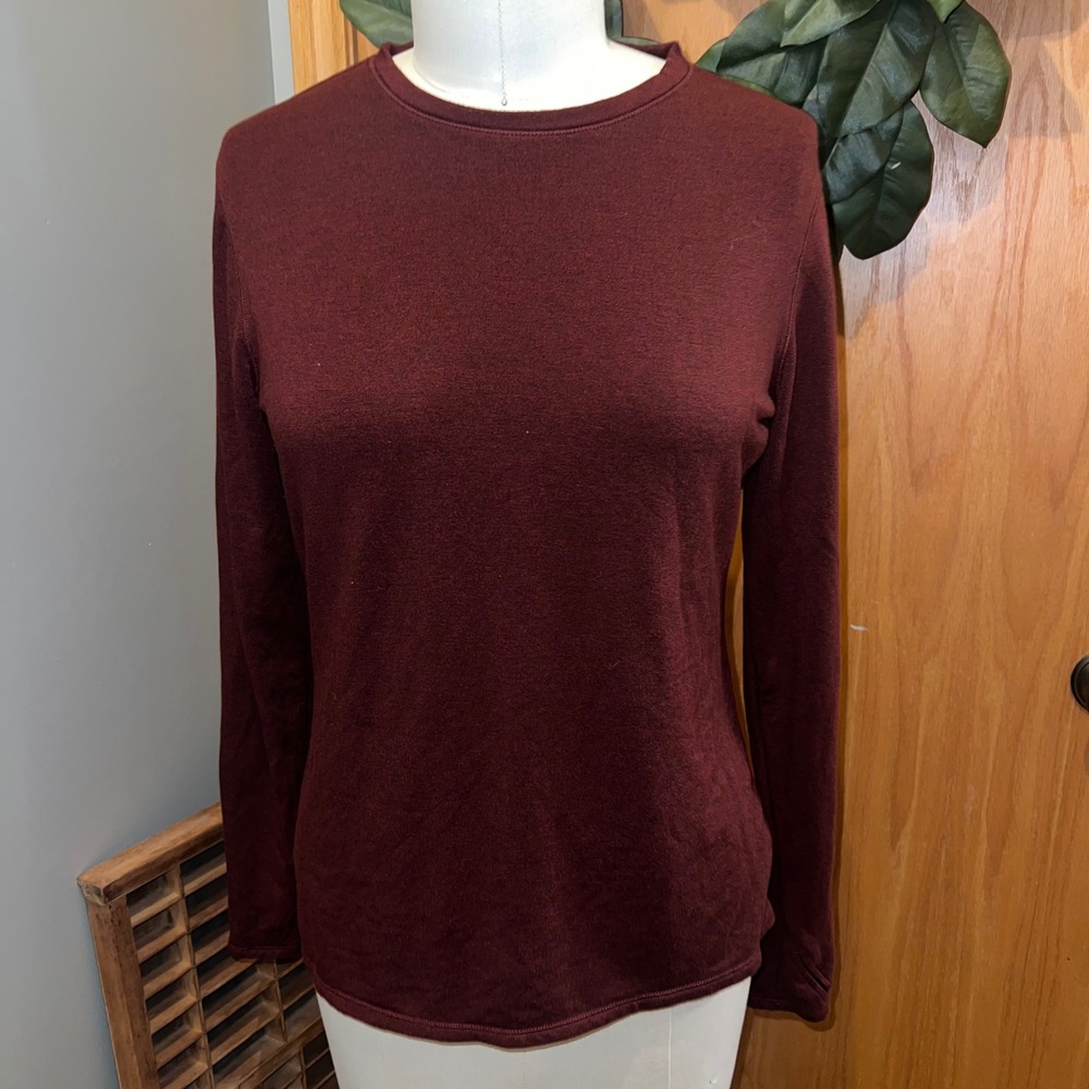 Cuddl Duds Burgundy Long‎ Sleeve thermal top